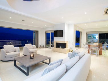 Villa Lilaea Lefkada Greece Livingroom NIght Vip